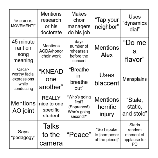 CWS Bingo Card