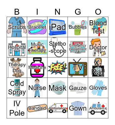 Hospital Bingo Card