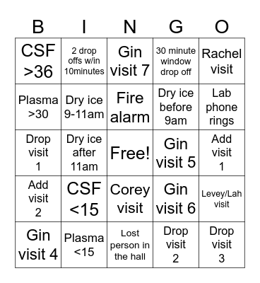 T40 lab Bingo Card
