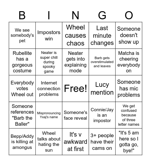 Fallout Shelter Bingo Card