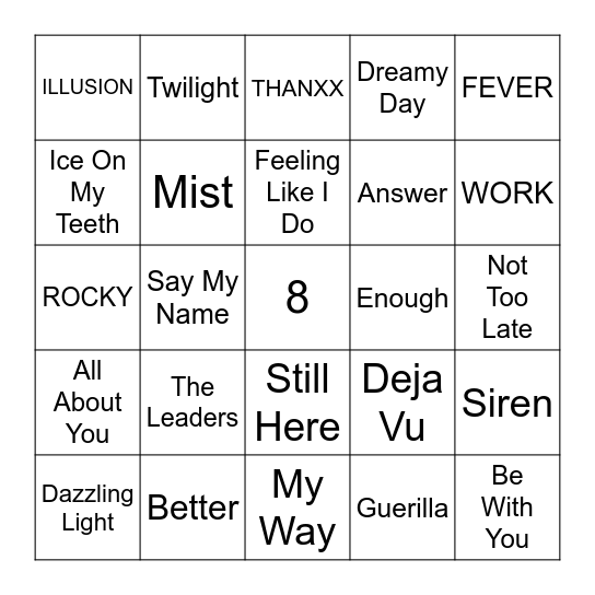 ATEEZ PRESENT! Bingo Card