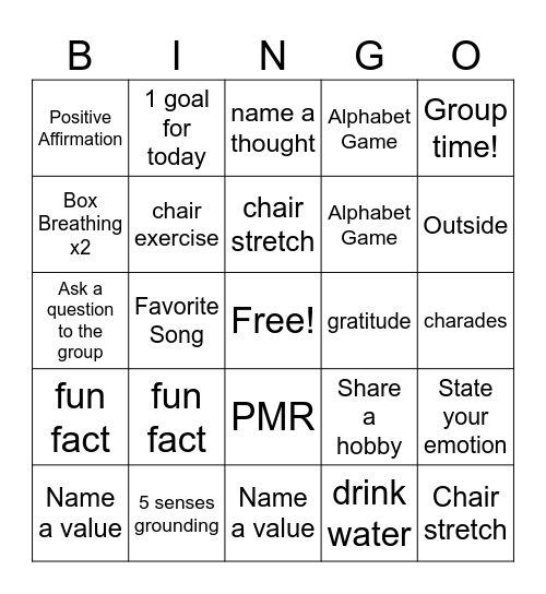 GRAPES BINGO Card