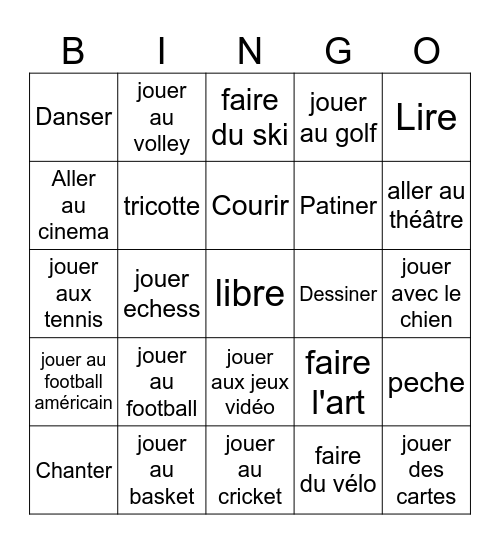 Les Passetemps Bingo Card