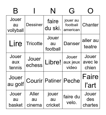Les Passetemps Bingo Card