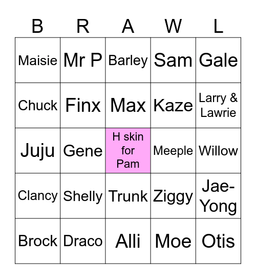 Brawl Stars Skin Bingo Card