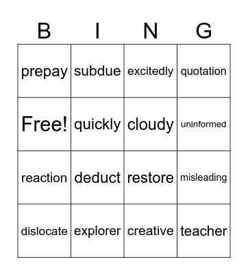 Bingo Card