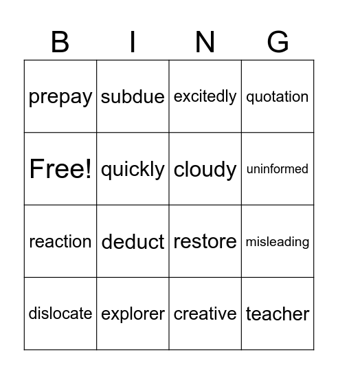 Bingo Card