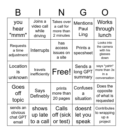 DC Bingo! Bingo Card