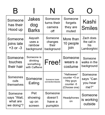 pumpkin party Bingo Card