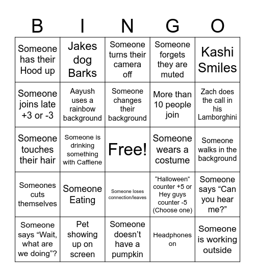 Cal AI Bingo Card