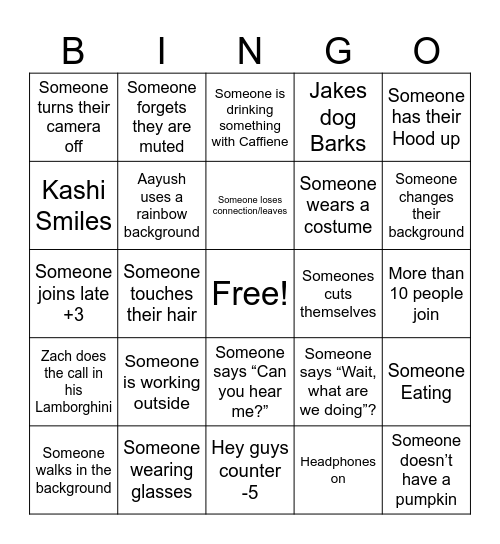 Pumpkin Partyy Bingo Card