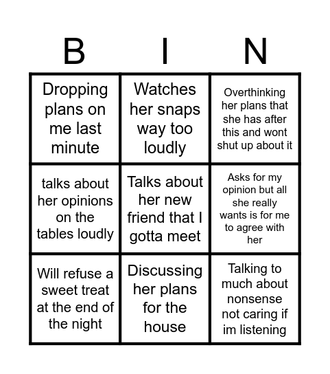 Mom’s shenanigans Bingo Card
