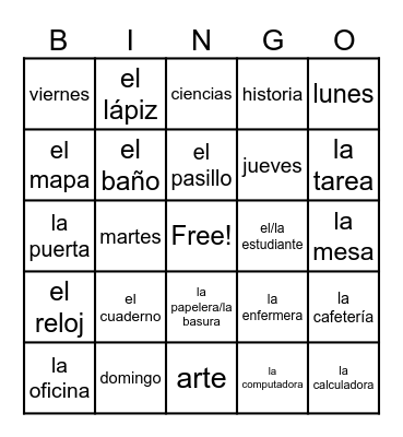En la clase Bingo Card