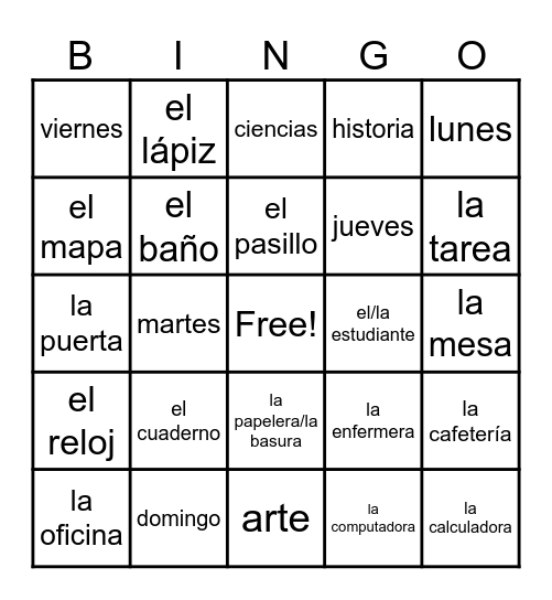 En la clase Bingo Card