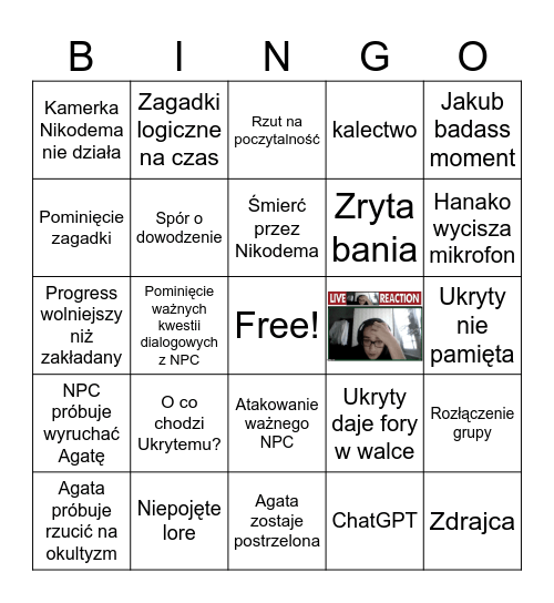 Ukryte Bingo Card