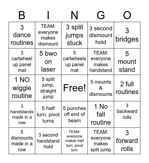 Silver Beam Bingo Card