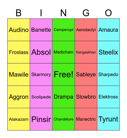 Shiny Hunt Z-A Bingo Card