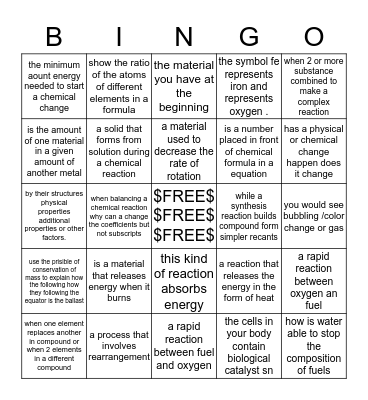 Science Bingo 5 Bingo Card