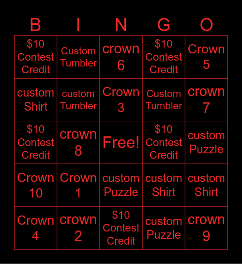 Royal Bingo Card