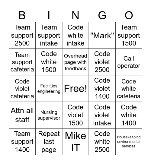 Bingo Card