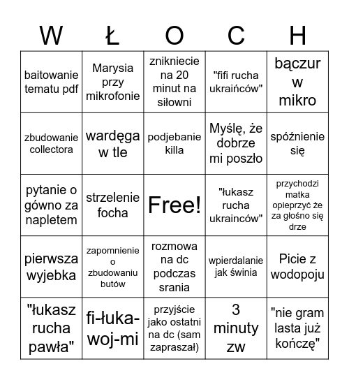 Matteo Bingo Card