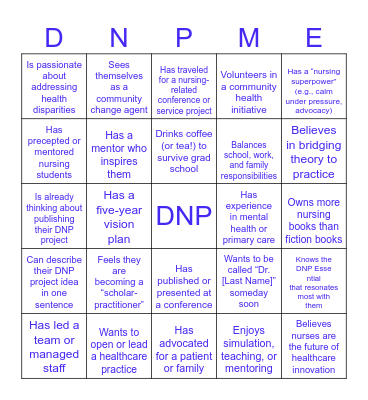 Becoming Dr. "You" Bingo Card