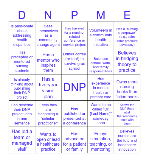 Becoming Dr. "You" Bingo Card