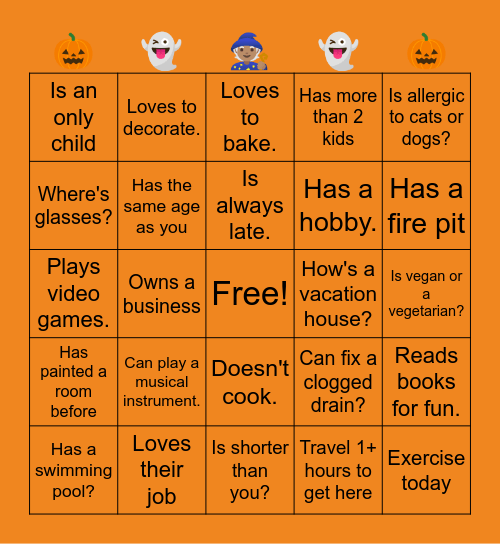 Find the Guest Bingo Card