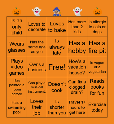 Find the Guest Bingo Card