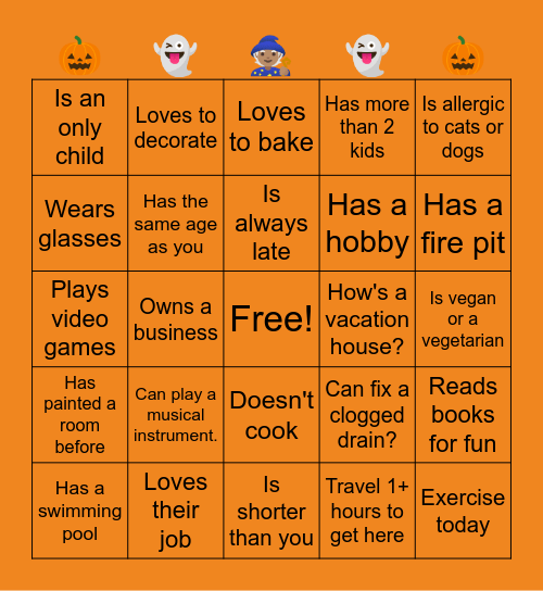 Find the Guest Bingo Card