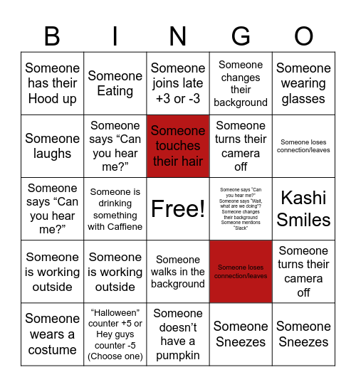 Pumpkin Party Bingo Card