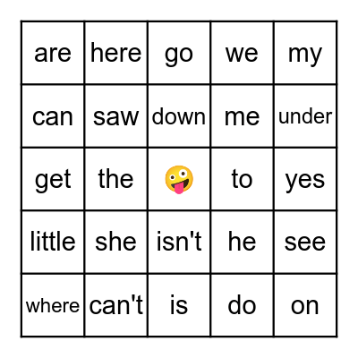SIPPS Beginning Sight Words Bingo Card