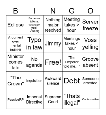 FED COUNCIL BINGOOOOO Bingo Card