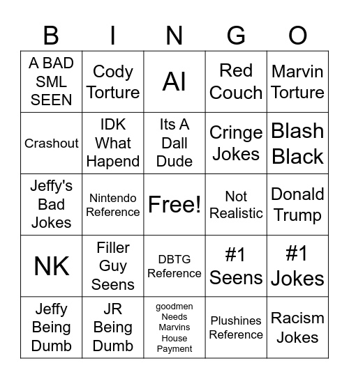SML Bingo Card