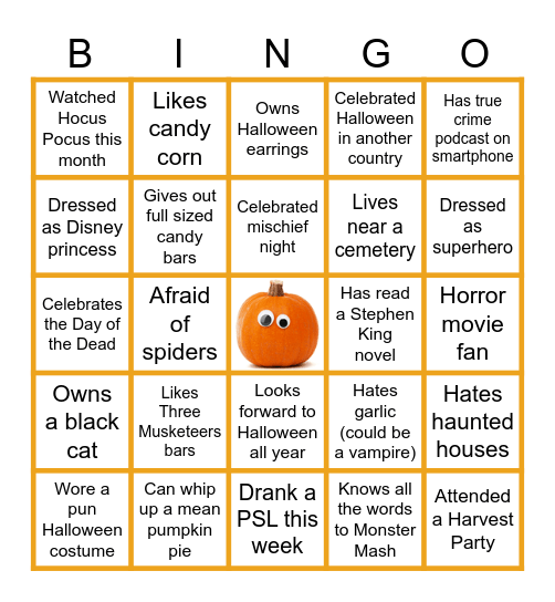 Halloween Team Building Bingo Card