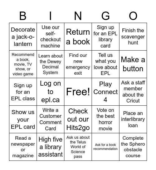Sprucewood Open House Bingo Card
