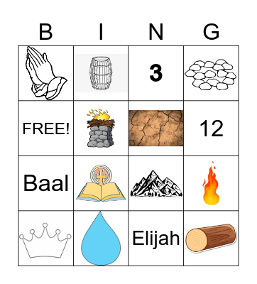 1 Kings 18 Bingo Card