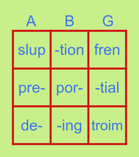 THE BINGO BOARD! Bingo Card