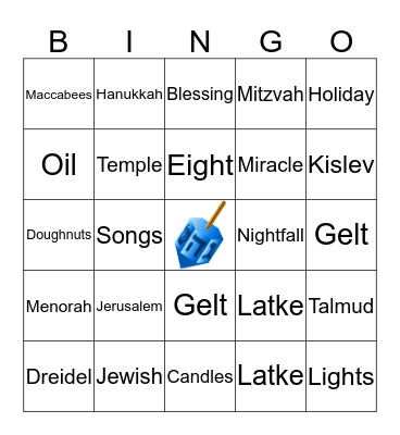 HANUKKAH BINGO Card