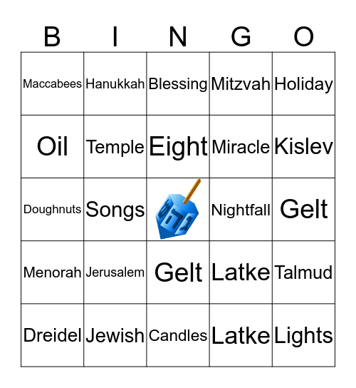 HANUKKAH BINGO Card