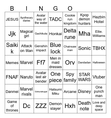 Comic com Bingo Card