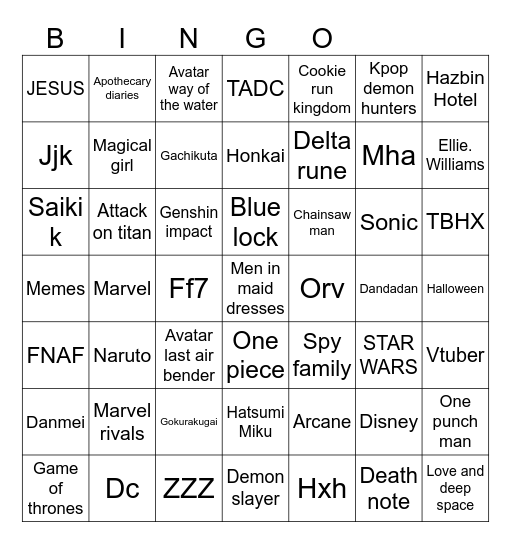 Comic com Bingo Card