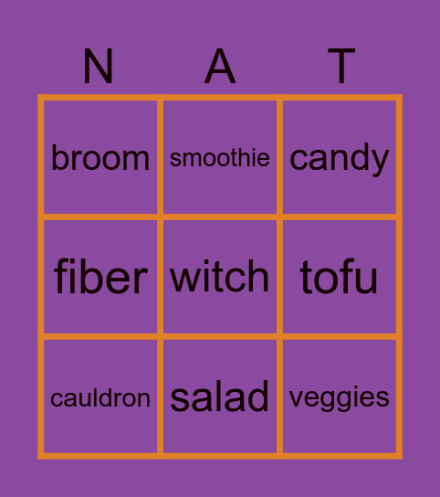 NAT Bingo Card