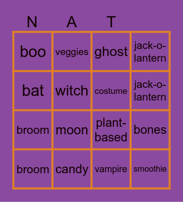 NAT Bingo Card