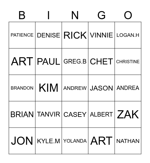 WEST CENTRAL Bingo Card