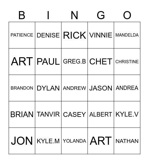 WEST CENTRAL Bingo Card