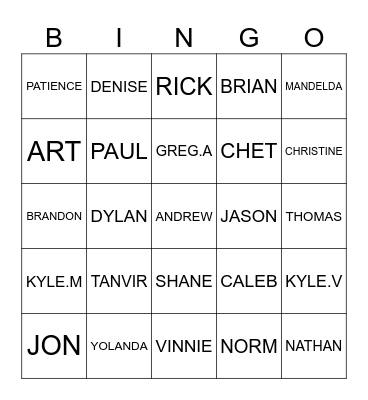 WEST CENTRAL Bingo Card
