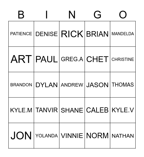 WEST CENTRAL Bingo Card