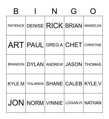 WEST CENTRAL Bingo Card