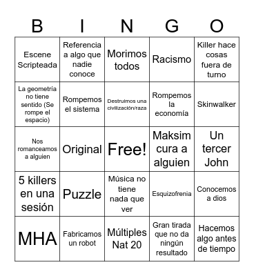 DNK DAVID Bingo Card